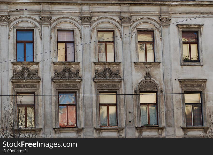 Detail of a  typical Viennese apartment building, built around 1890 and recently renovated. Detail of a  typical Viennese apartment building, built around 1890 and recently renovated.