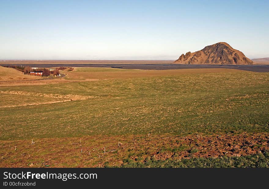 Icelandic landscape, farm in Stora Mork