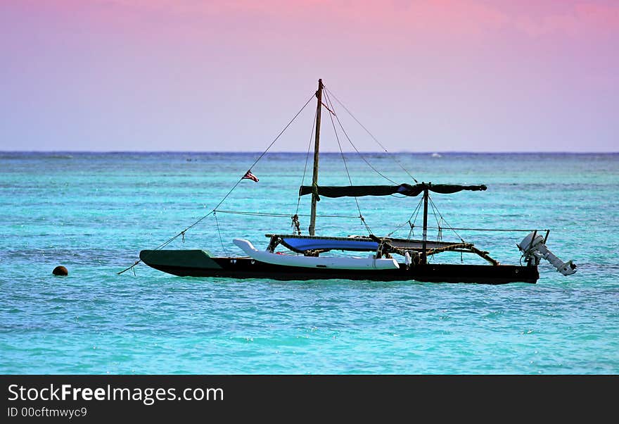 Sunset boat