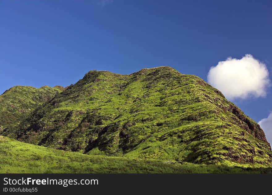 Panorama photo of Hawaiian landscape (Oahu)