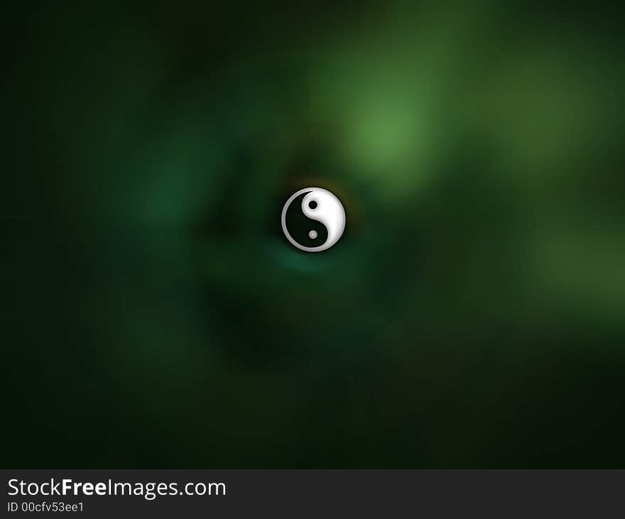 Abstract green background / Ying & Yang symbol. Abstract green background / Ying & Yang symbol.