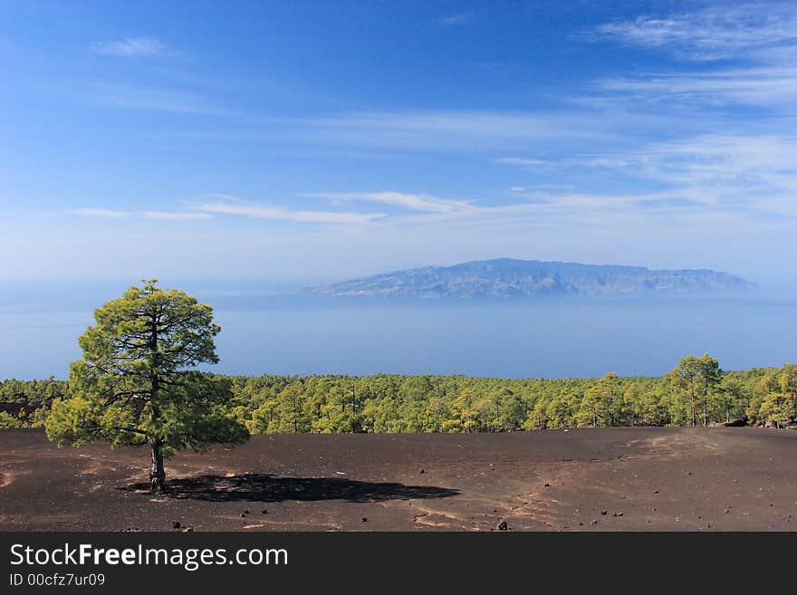 View from Teneriffe to the island of Gomera