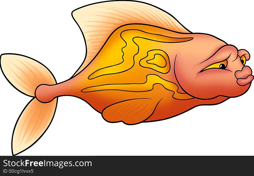 Fish 30 - High detailed illustration - Nice golden fish