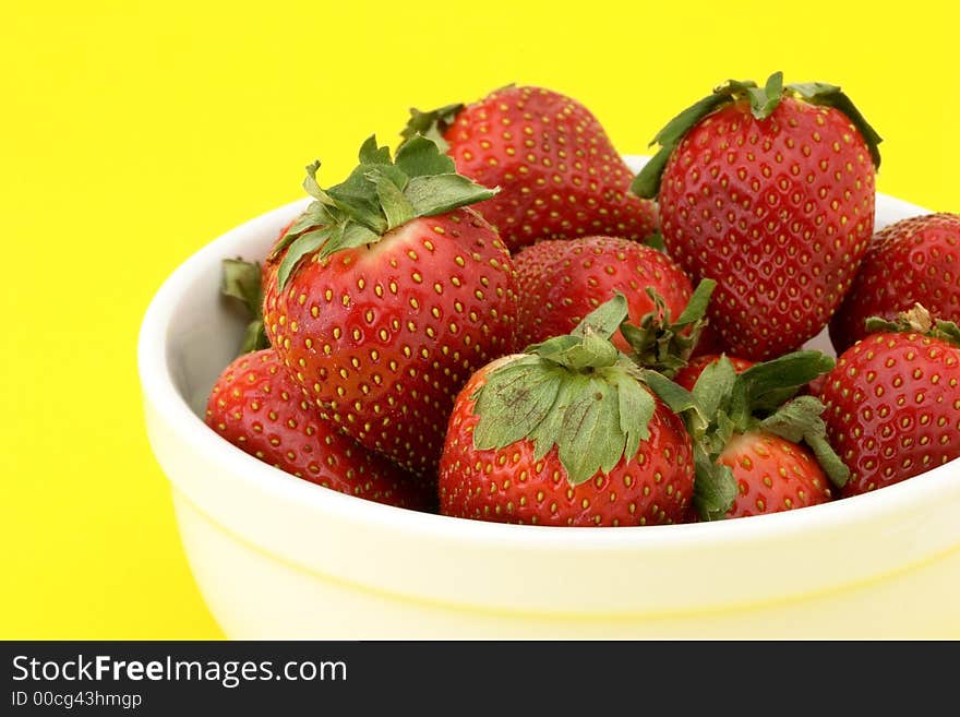 Close-up Bowl Of Strawberries