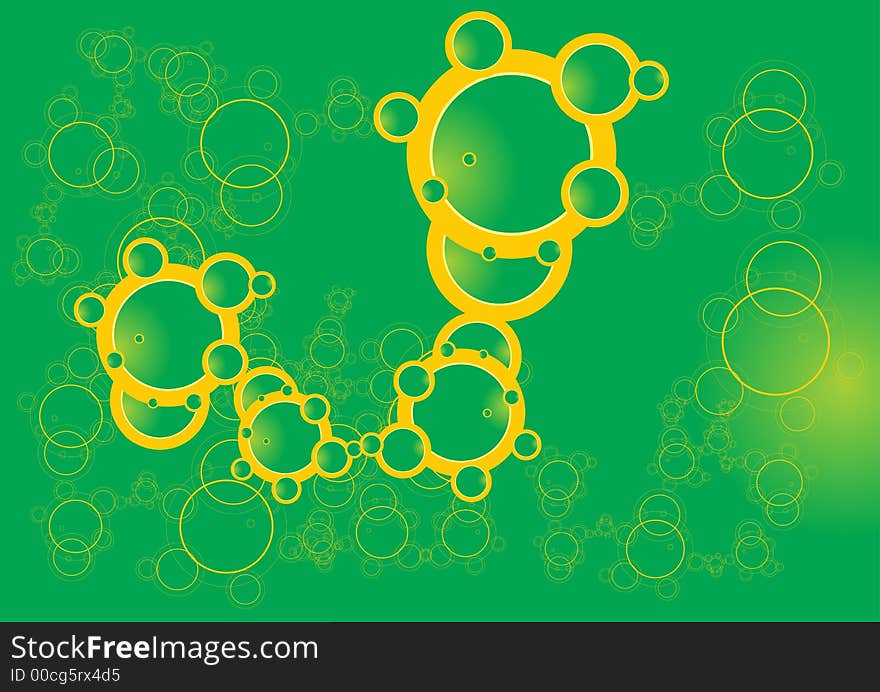 Green planetarium abstract illustration background