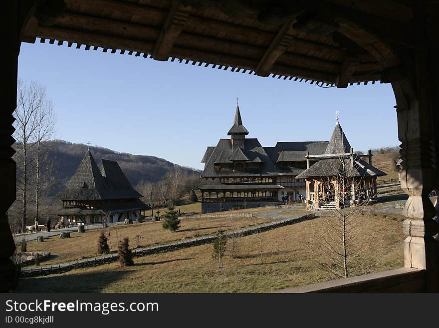 Wooden Buildings On The Monastery