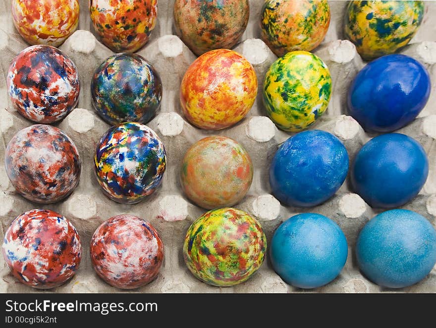 Easter Eggs Painted By Hand, Multicolored