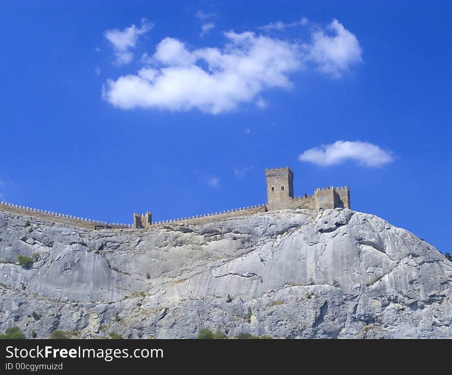 Ancient mountain fortress near Sudak city