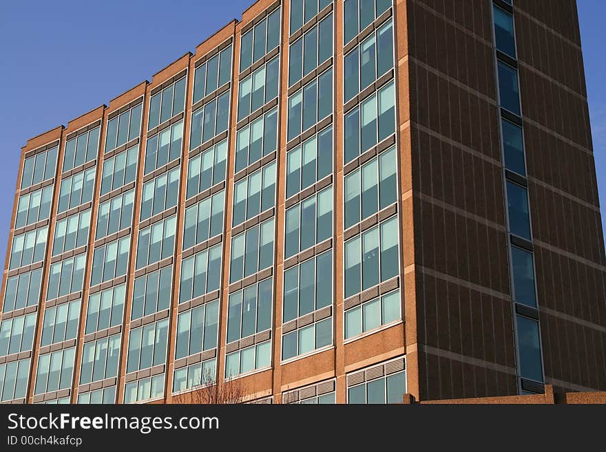 1970s style concrete office building. 1970s style concrete office building