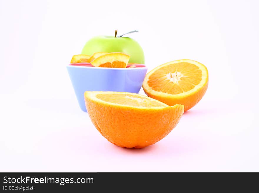 Orange Jelly in a white bowl with silverware. Orange Jelly in a white bowl with silverware.