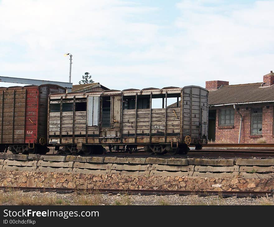 Some old train cart at the station. Some old train cart at the station