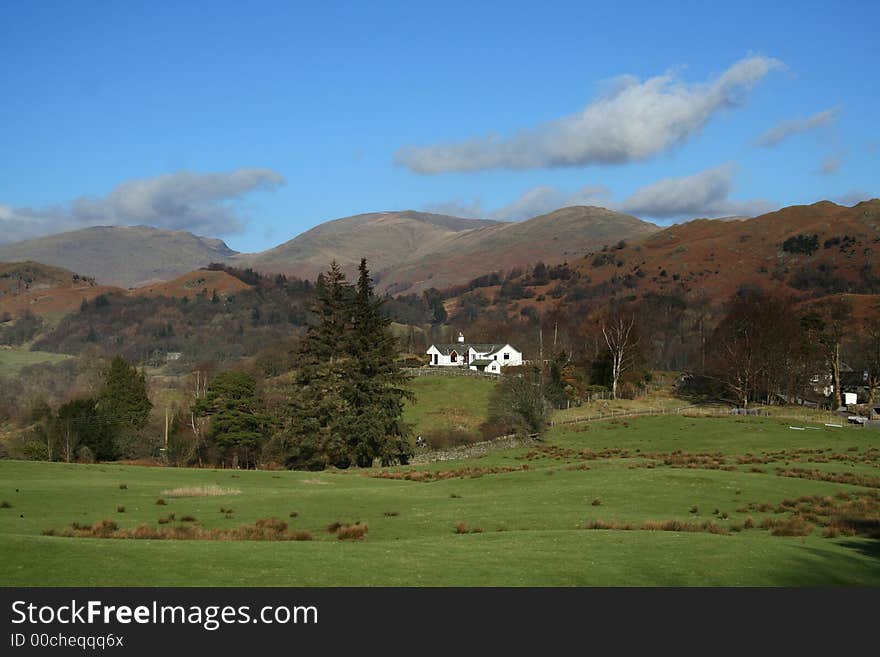 Cumbrian Mountains On Sunny Day