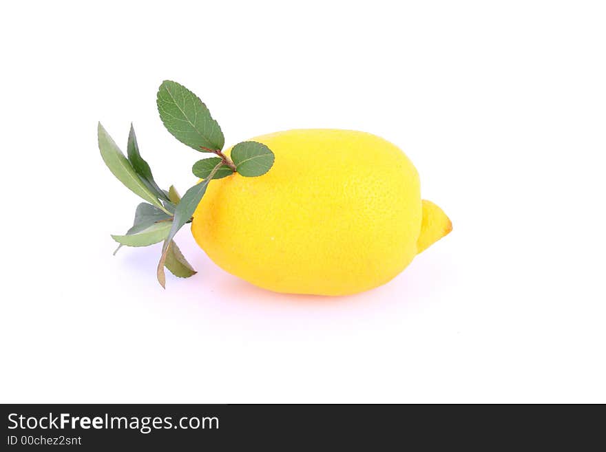 Lemons composition on pure white background