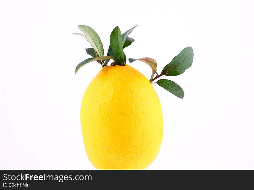 Lemons composition on pure white background