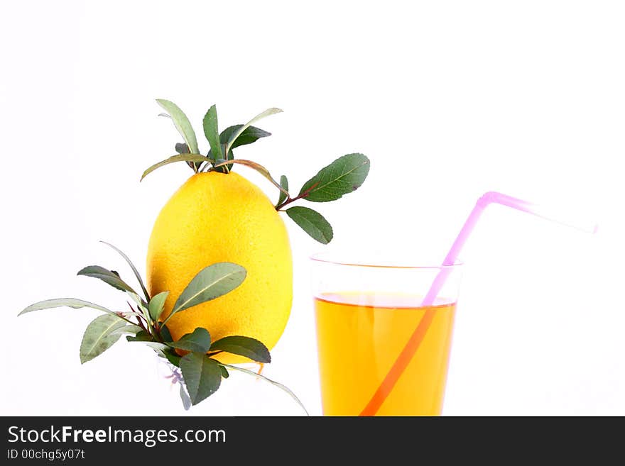 Lemons composition on pure white background