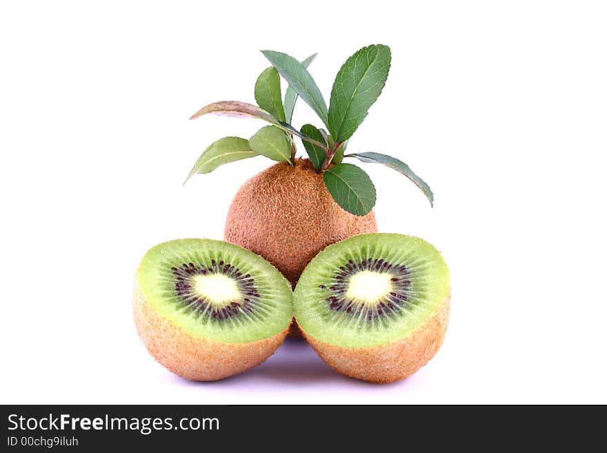 Kiwi fruit cut in half