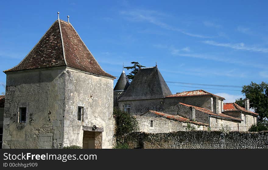 Small chateau in France with red roof