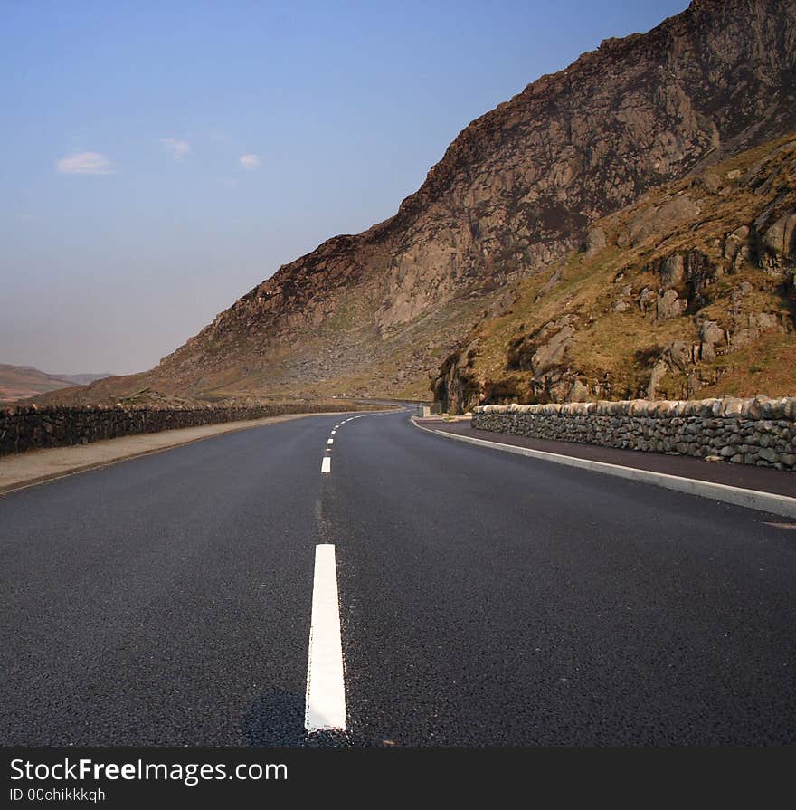 Empty Road In Snowdonia