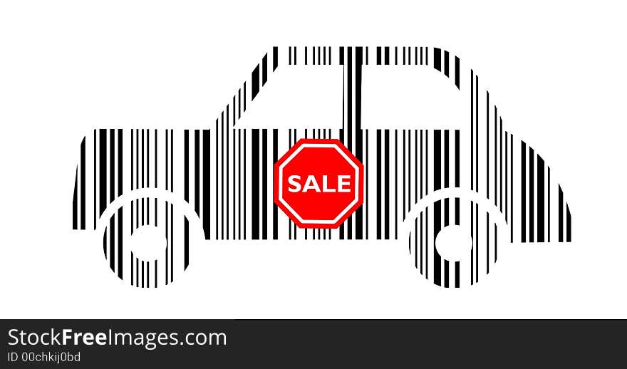 Barcode Car With Sale Sticker