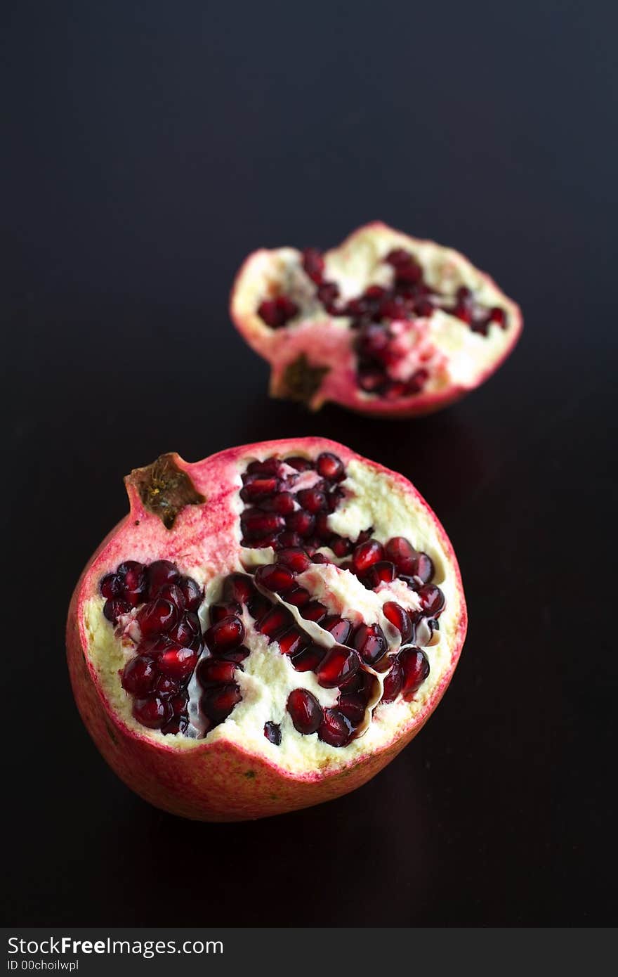 Pomegranate cut open