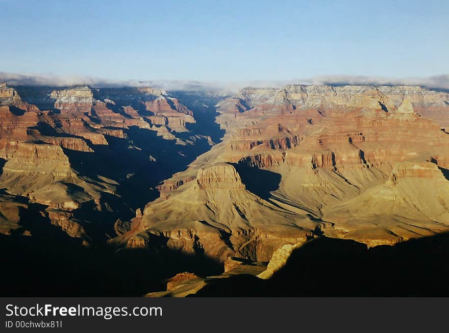 Grand Caynon seen from the south rim in late evening. Grand Caynon seen from the south rim in late evening.