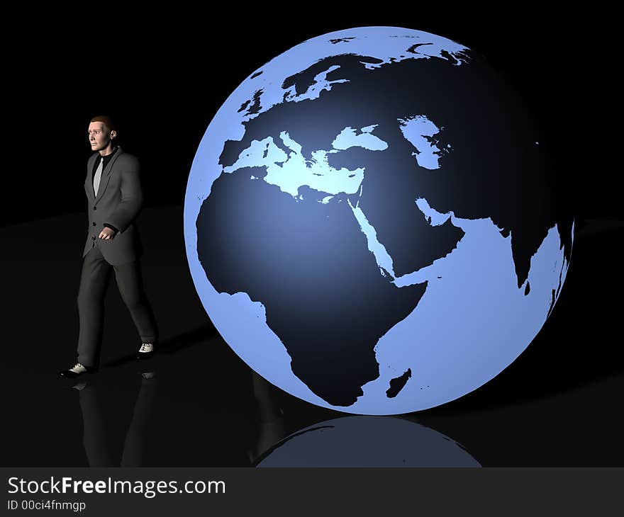 Businessman and world