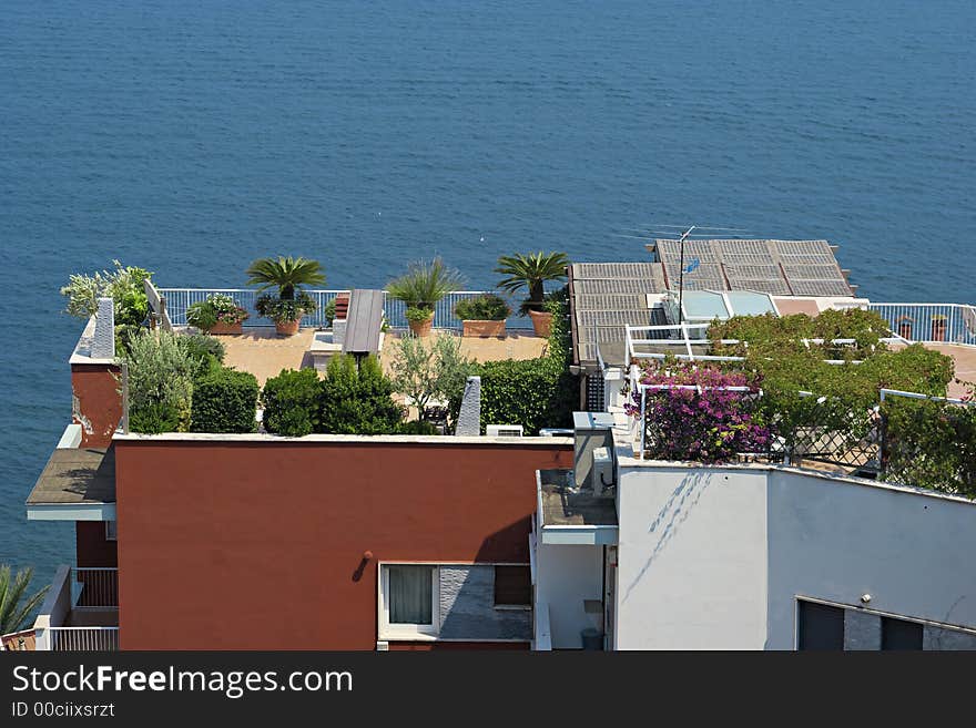 View of Naples and the sea. Italy. View of Naples and the sea. Italy.