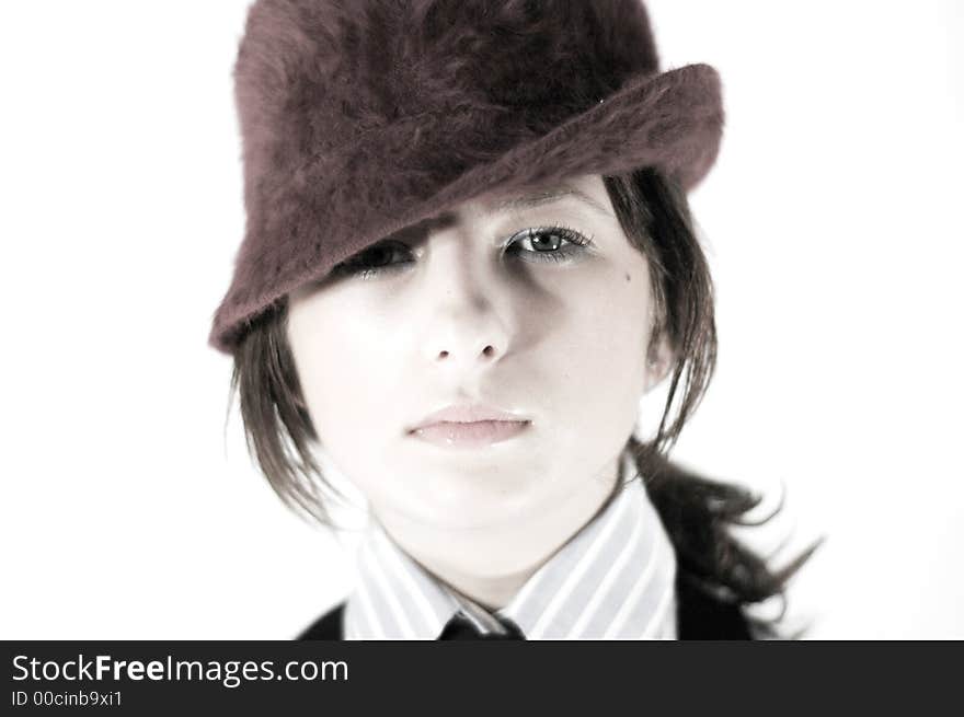 Beautiful youn women with hat. Beautiful youn women with hat