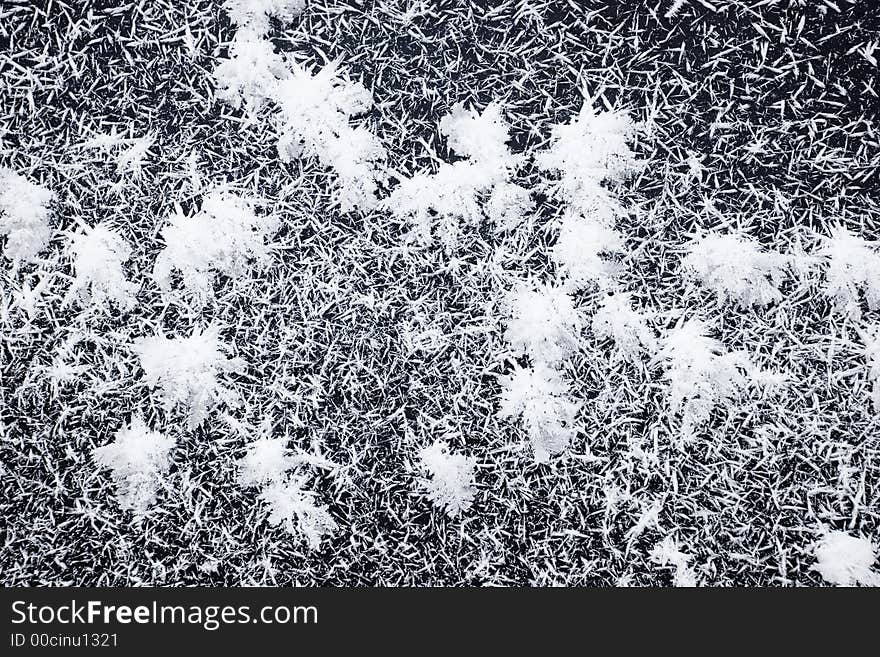 Snow patterns on a river ice