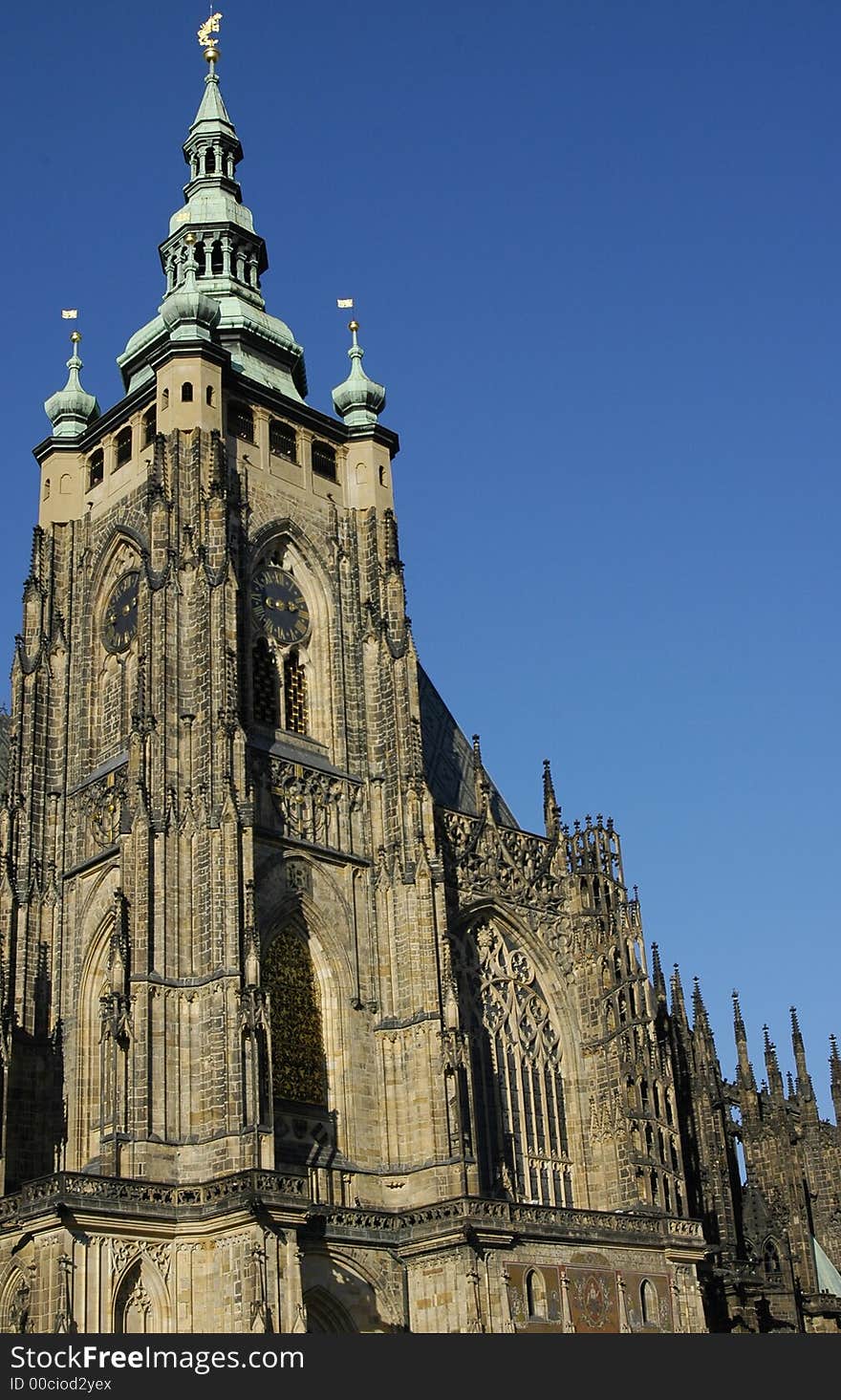 St. Vitus cathedral back view.Prague, Czech Republic