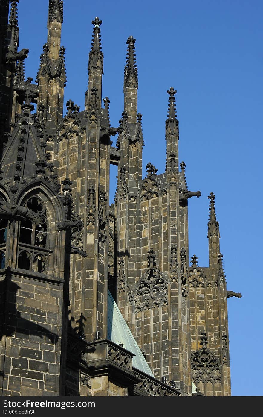 St. Vitus cathedral details.Prague, Czech Republic