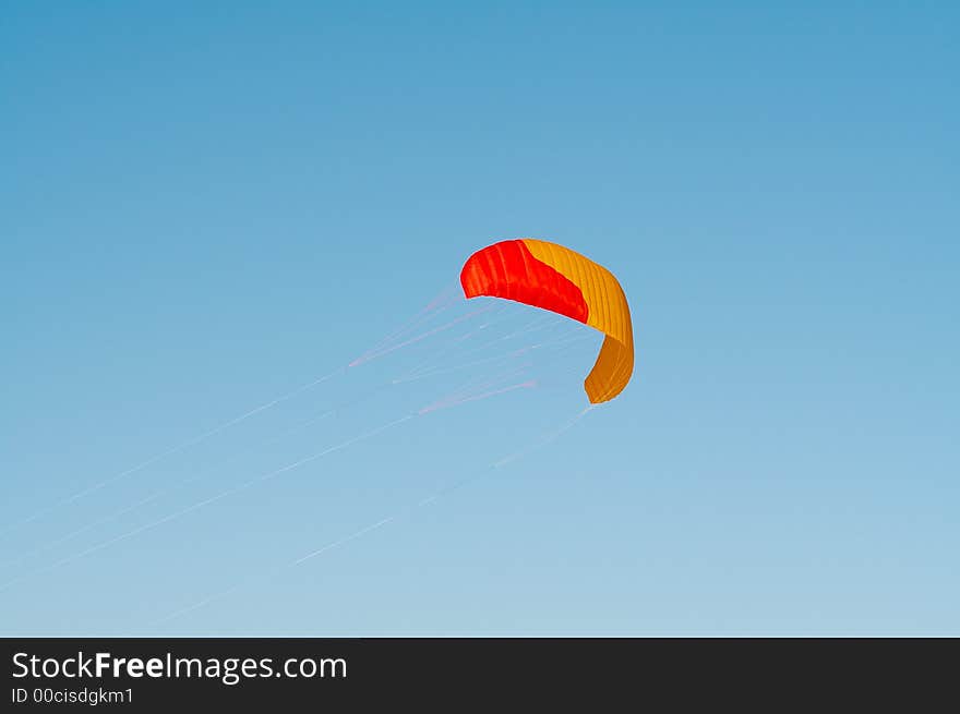 Red and yellow power kite