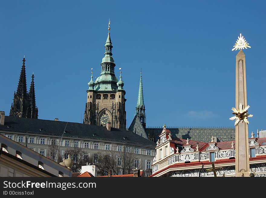 Cathedral of St Vitas from the square.Prague, Czech Republic