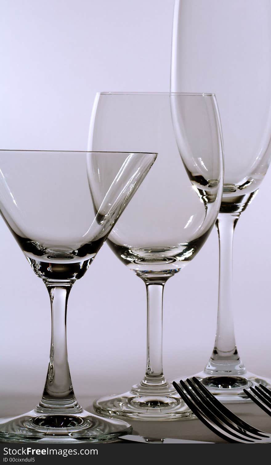 View of some wine glasses ready to be used. View of some wine glasses ready to be used