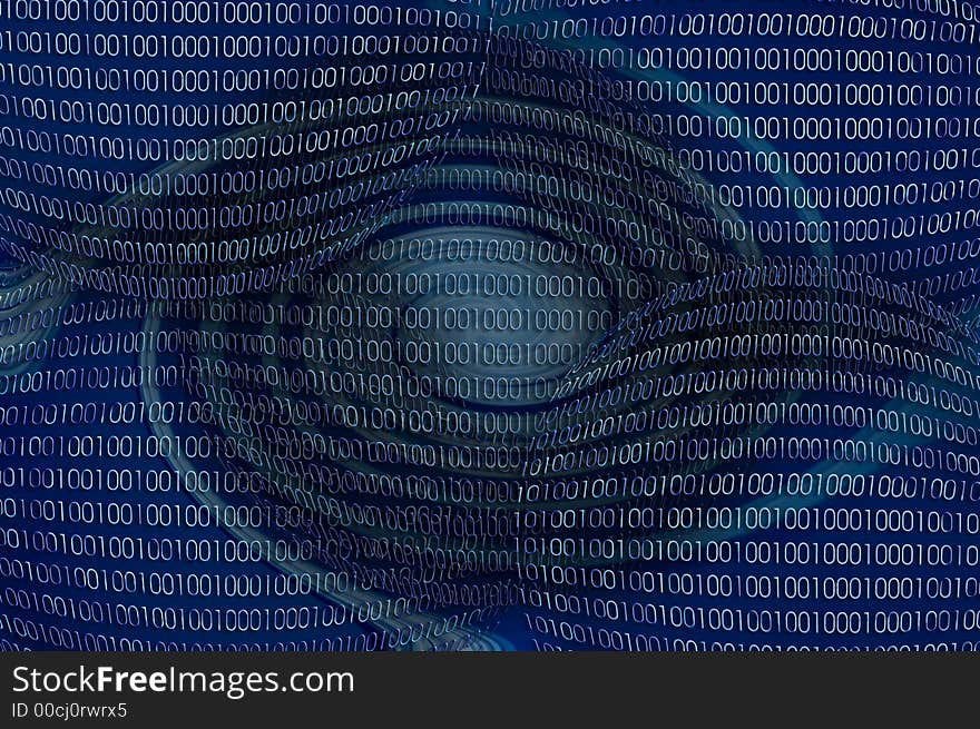 Binary world with abstract background. Binary world with abstract background