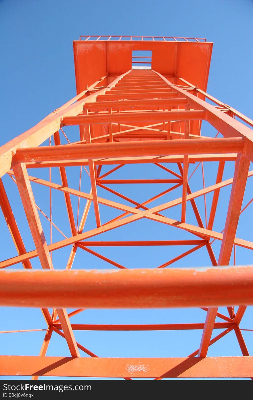 Orange antenna in vertical position