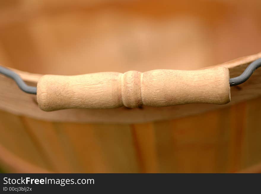 Close-up view of a fruit basket handle. Close-up view of a fruit basket handle