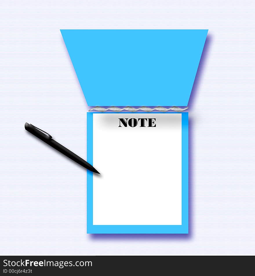 Open note paper tablet with ink pen on pattern background. Open note paper tablet with ink pen on pattern background