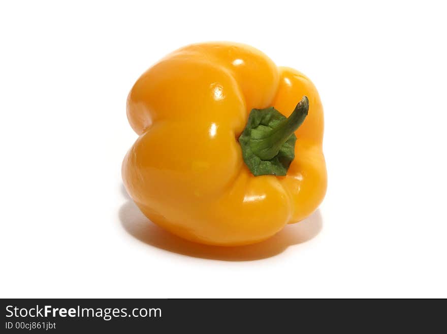 Yellow sweet pepper isolated on white