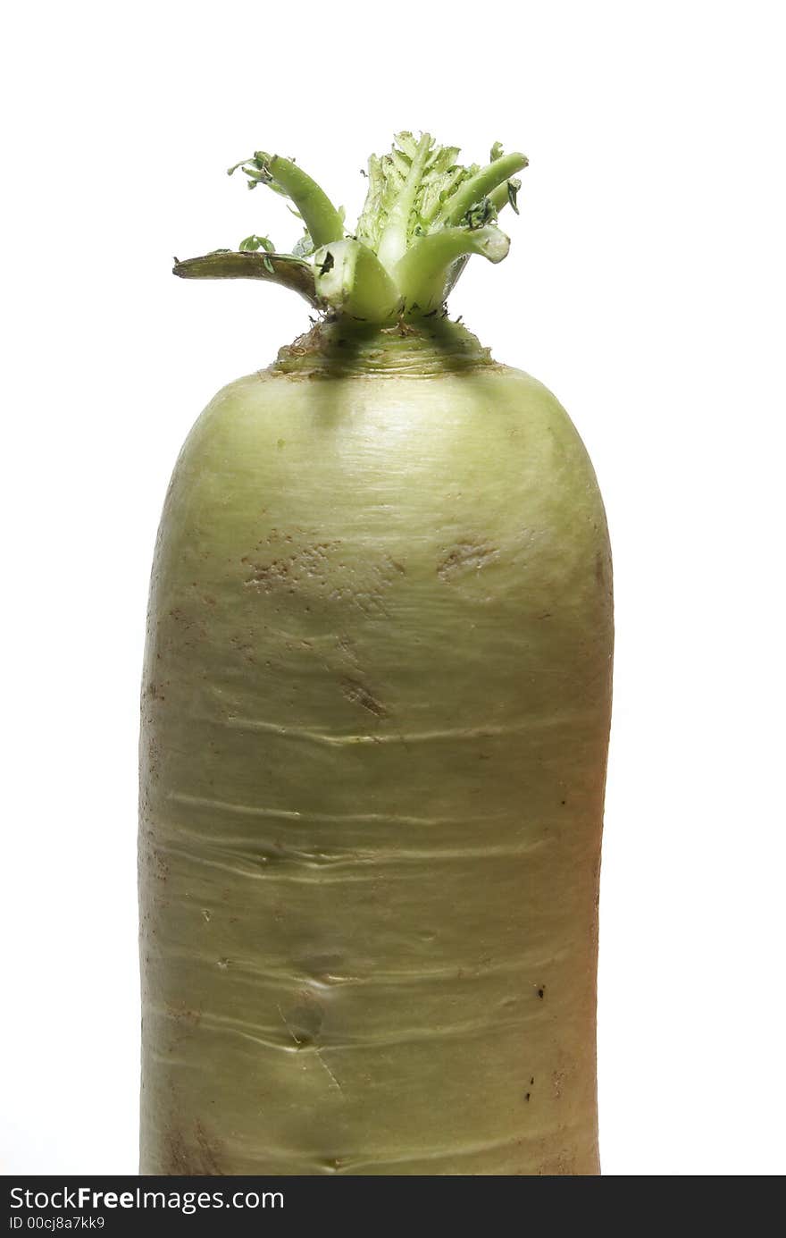 Tasty white radish isolated on white  background