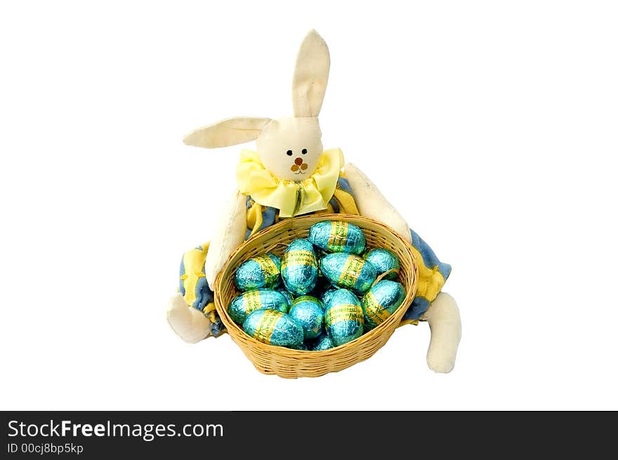 Chocolate easter eggs bunny