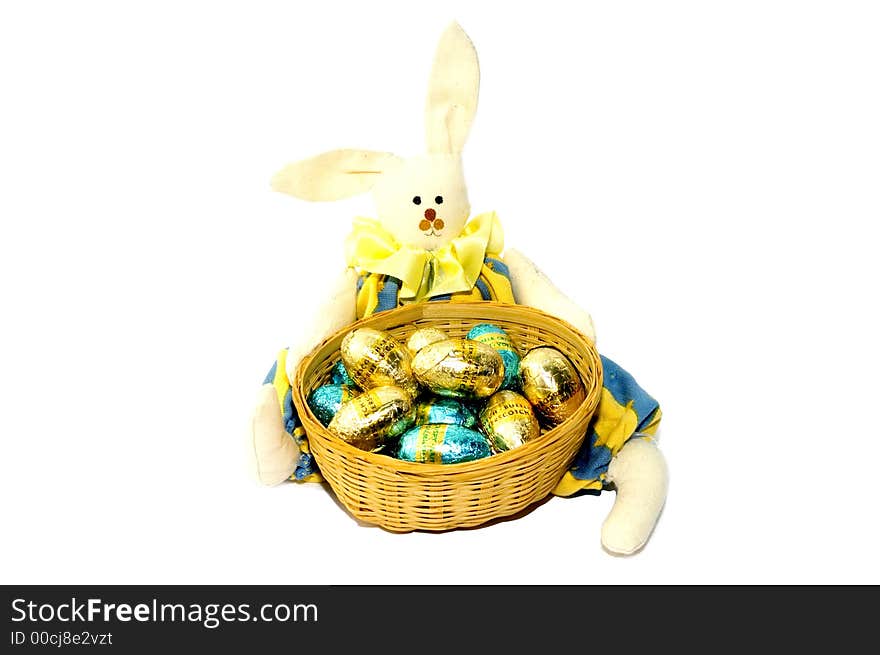 Chocolate easter eggs bunny