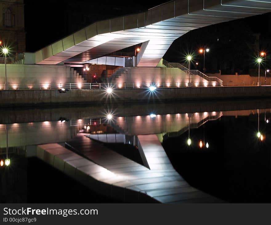 Reflection Of Deusto Universitys Bridge