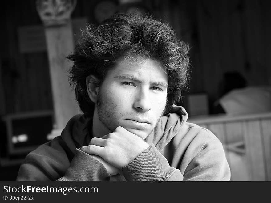 A surfer young men portrait. A surfer young men portrait