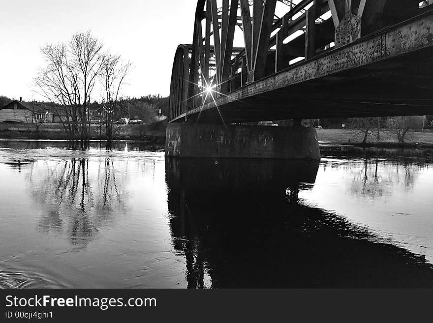 Bridge over a river in rural New Hampshire. Bridge over a river in rural New Hampshire