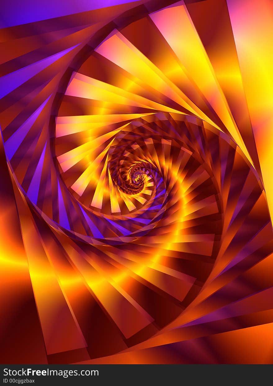 Gold Spiral Swirl Fractal Digital Art