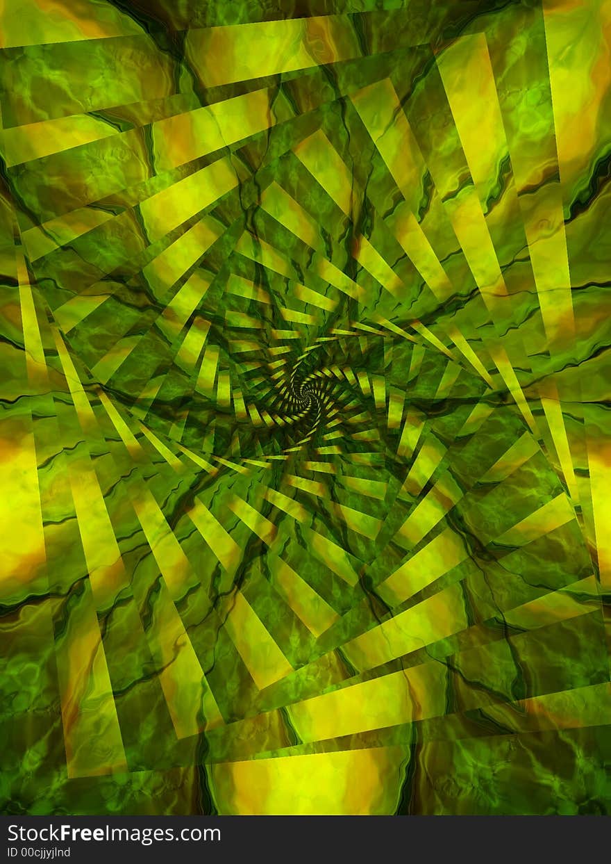 Spiral Swirl Texture in Green and Yellow