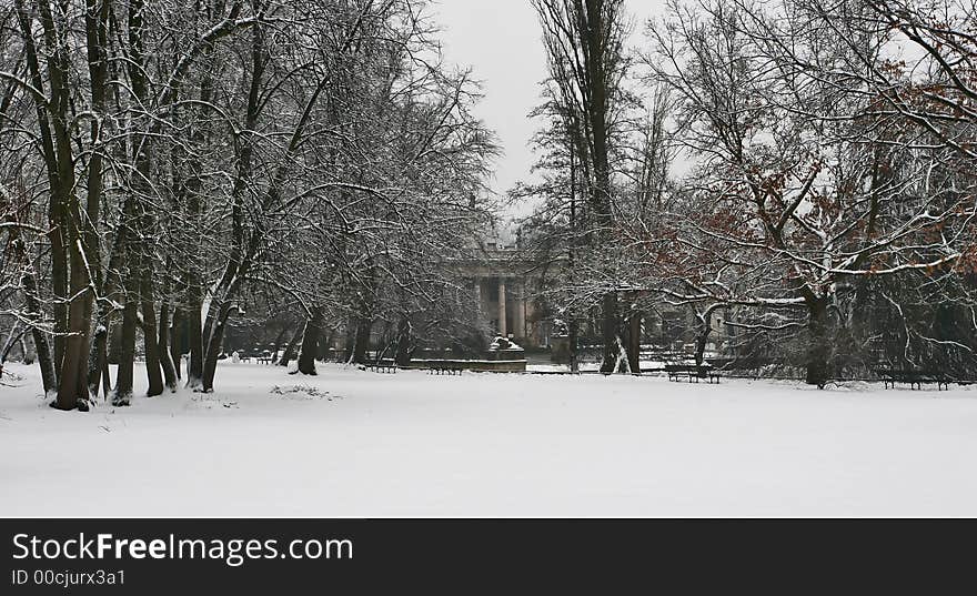 Winter in the kings garden in Warsaw, Poland. Winter in the kings garden in Warsaw, Poland.