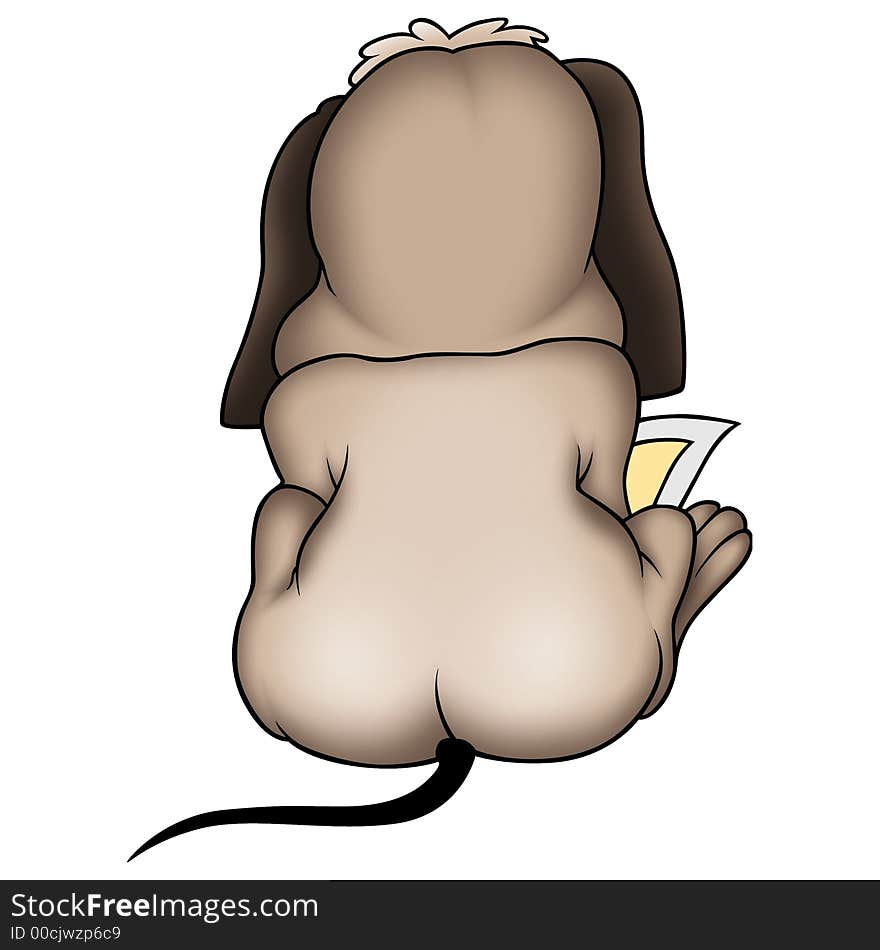 Dog from the back 1 - High detailed and coloured illustration