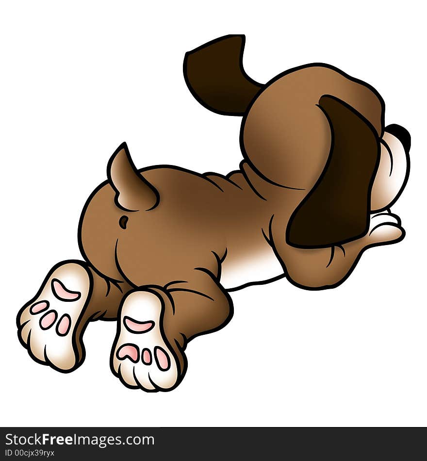 Dog lying 01 - High detailed and coloured illustration. Dog lying 01 - High detailed and coloured illustration